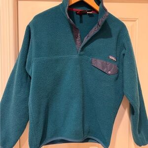 Patagonia turquoise pullover fleece sweater